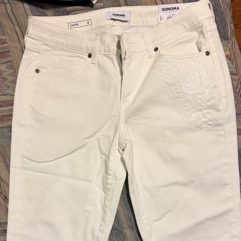 Sonoma Women's Cream Ankle Jeans